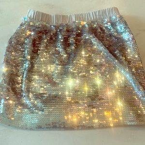 Crewcuts silver sequin skirt